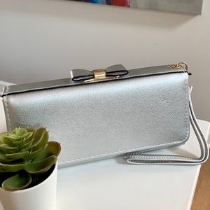 NWOT Silver Wristlet with Gold Details